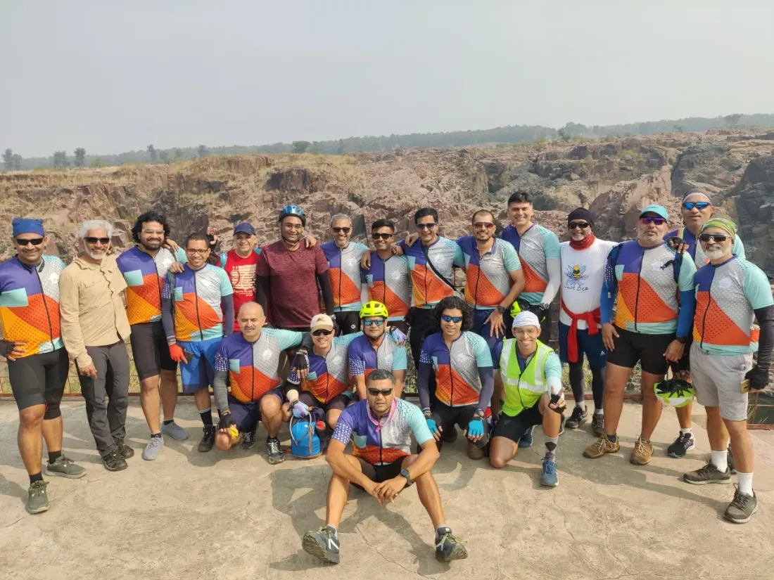Tribe members in matching Speaking Wheels jerseys on tour